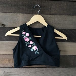 Cacique Plus Size Crossover Black Rose Bralette